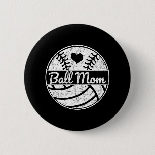 Ball Mum Half Baseball Softball Half Volleyball 6 Cm Round Badge