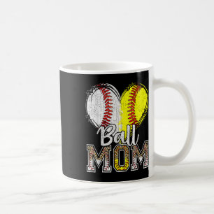 Ball Mum Heart Baseball Softball Mama Women Mother Coffee Mug