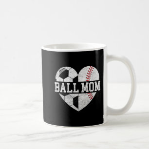 Ball Mum  Heart Fun Baseball Soccer Mum  Coffee Mug