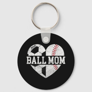 Ball Mum  Heart Fun Baseball Soccer Mum  Key Ring