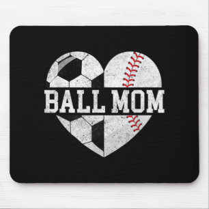 Ball Mum  Heart Fun Baseball Soccer Mum  Mouse Mat