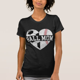 Ball Mum  Heart Fun Baseball Soccer Mum  T-Shirt