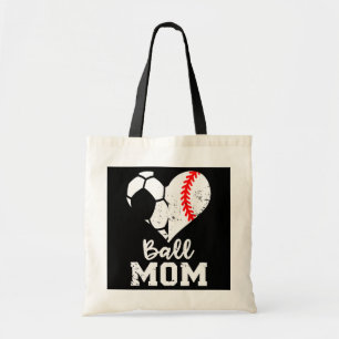 Ball Mum Heart Funny Baseball Soccer Mum  Tote Bag