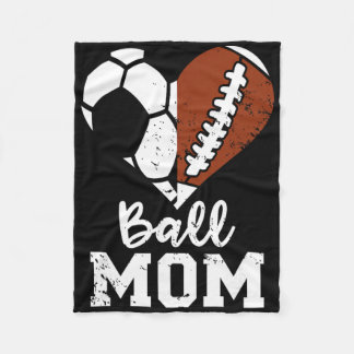 Ball Mum Heart Funny Football Soccer Mum  Fleece Blanket