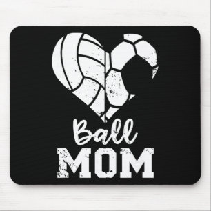 Ball Mum Heart Funny Soccer Volleyball Mum Mouse Mat