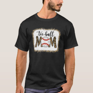 Ball Mum Mother's Day Gift Teeball Mum Leopard Fun T-Shirt