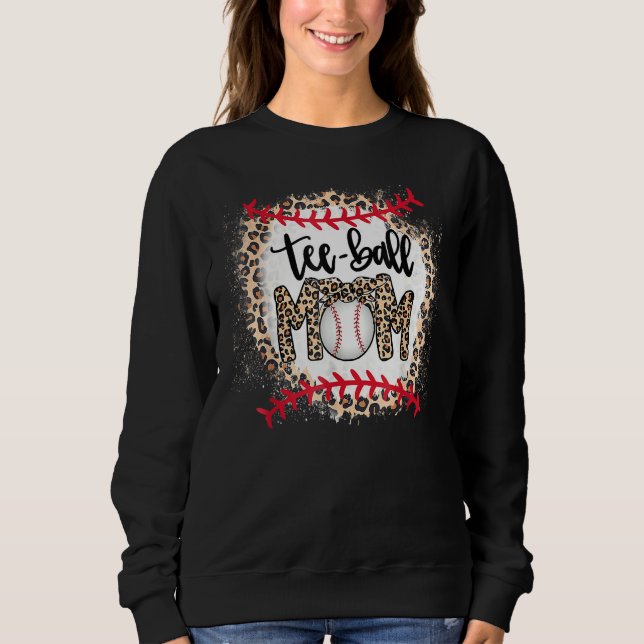 Ball Mum Mother's Day Tee Teeball Mum Leopard Funn (Front)