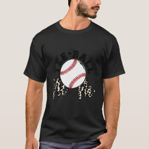 Ball Mum Mother's Day Teeball Mum Leopard Funny T-Shirt