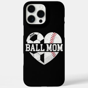 Ball Mum Shirt Heart Funny Baseball Soccer Mum iPhone 16 Pro Max Case
