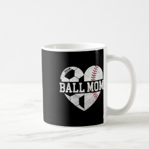 Ball Mum Shirt Heart Funny Baseball Soccer Mum Coffee Mug