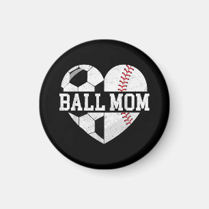 Ball Mum Shirt Heart Funny Baseball Soccer Mum Magnet