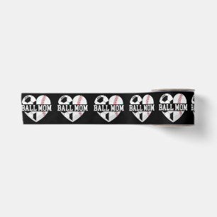 Ball Mum Shirt Heart Funny Baseball Soccer Mum Satin Ribbon