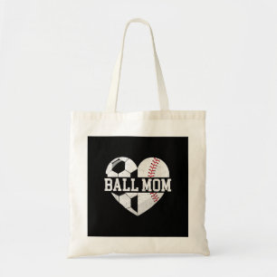 Ball Mum Shirt Heart Funny Baseball Soccer Mum Tote Bag