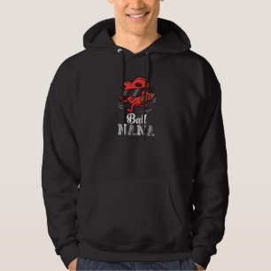 Ball Nana Heart  American Football Grandma Valenti Hoodie
