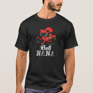 Ball Nana Heart  American Football Grandma Valenti T-Shirt