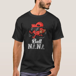 Ball Nana Heart American Football Grandma Valenti T-Shirt