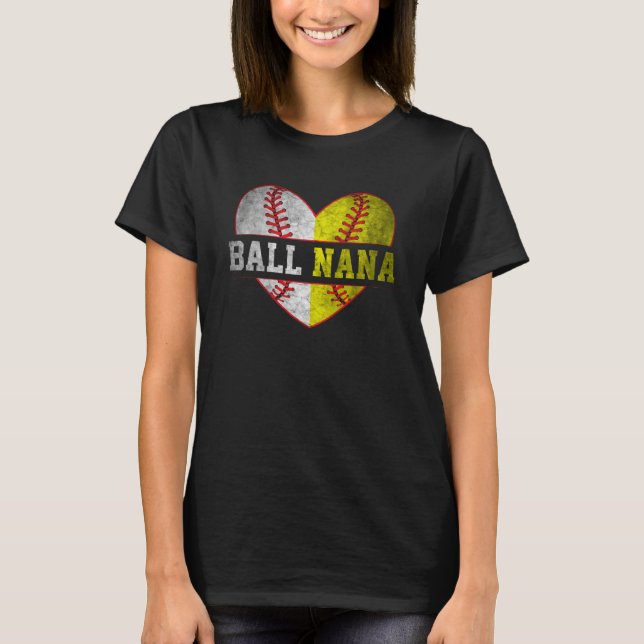 Ball Nana Softball Baseball For Women Mother Day T-Shirt (Front)