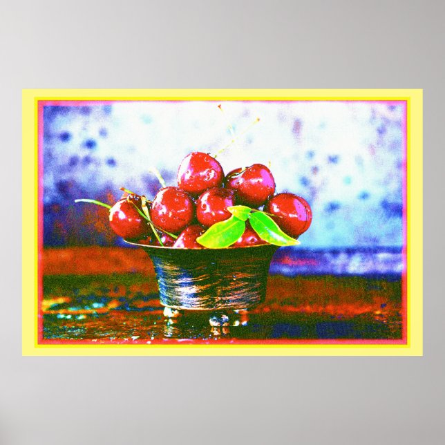 "Ball Of Cherries Fruit" Cute Photo. Buy Now Poster (Front)