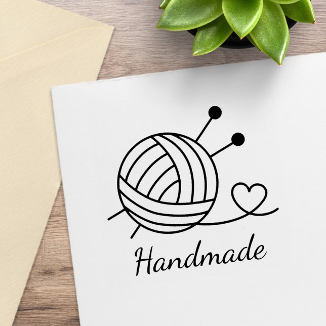 Ball of Knitting Yarn Craft Handmade Rubber Stamp (Creator Uploaded)