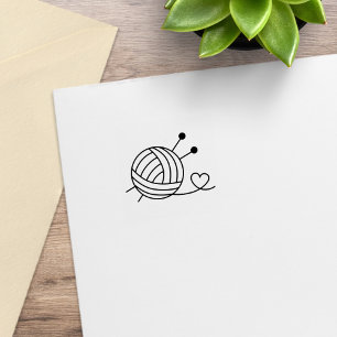 Ball of Knitting Yarn Loyalty Get One Free 1x1 Rubber Stamp