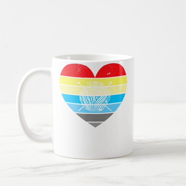 Ball Of Thread And Knitting Needles Knite Coffee Mug (Left)