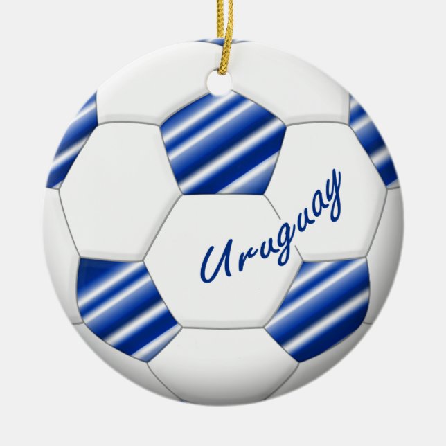 Ball of URUGUAY SOCCER national team 2014 Ceramic Tree Decoration (Front)