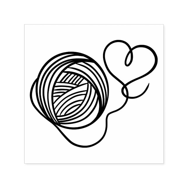 Ball of Yarn, ball of wool stamp, knitting gift, Self-inking Stamp (Design)