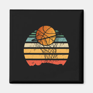 Ball On Basket Basketball Vintage Sport Player Coa Magnet