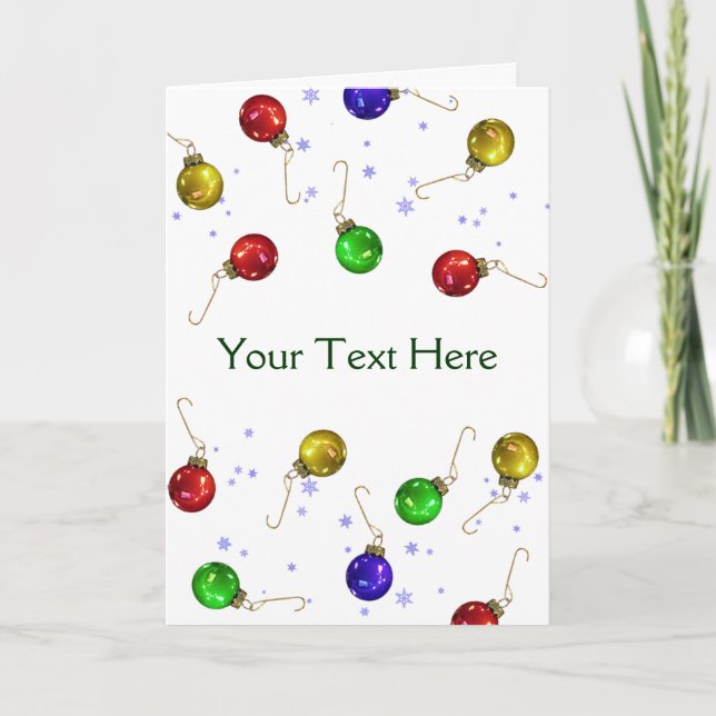 Ball Ornaments Customisable Holiday Card (Front)