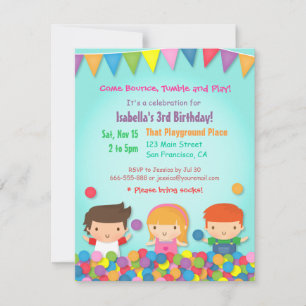 Ball Pit Cute Kids Birthday Party Invitations