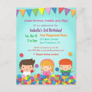 Ball Pit Cute Kids Birthday Party Invitations