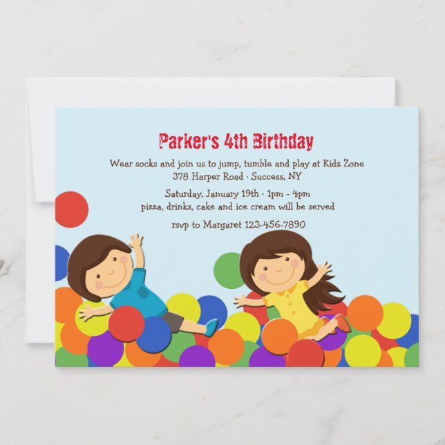 Ball Pit Party Invitation (Front)