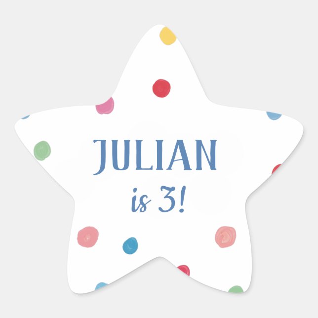 Ball Pit Polka Dots Kids Birthday Party Napkins Star Sticker (Front)