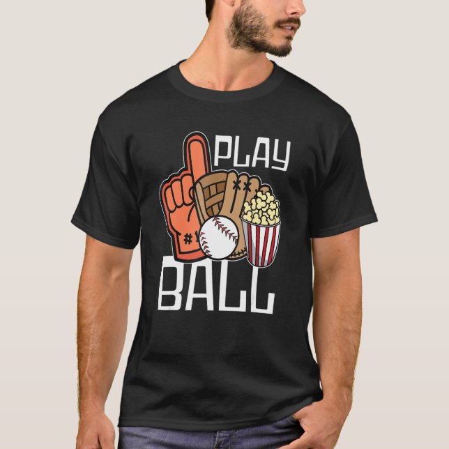 Ball Play Baseball Gloves Baseball Player Baseball T-Shirt (Front)
