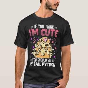 Ball Python Heart Valentine's Day Animal For Women T-Shirt