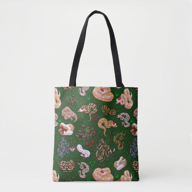 Ball Python Morph Holiday Green Tote Bag (Front)