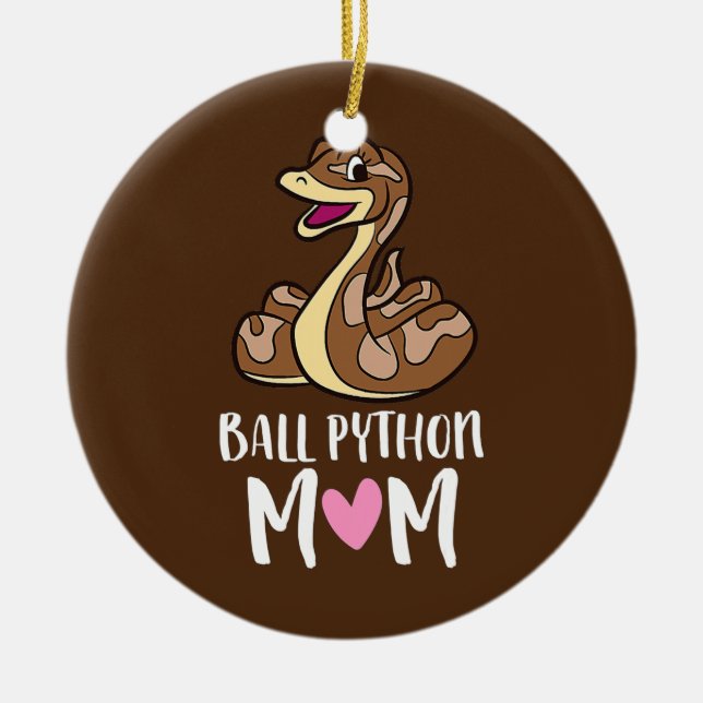 Ball Python Mum Snake Ball Python  Ceramic Tree Decoration (Front)