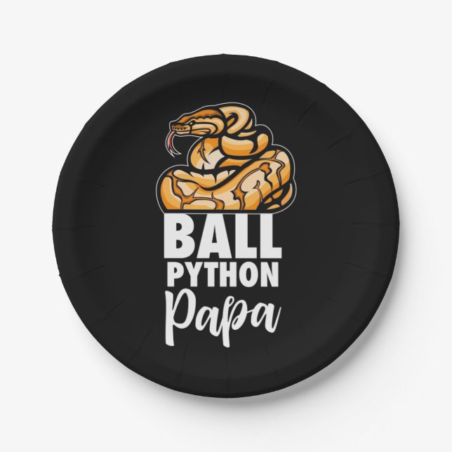 Ball Python Papa Paper Plate (Front)