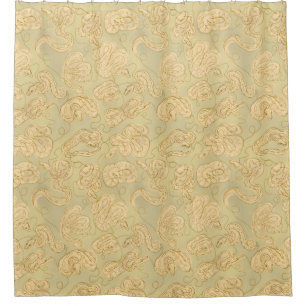 Ball Python Snake Artsy Contour in Earth Tones Shower Curtain