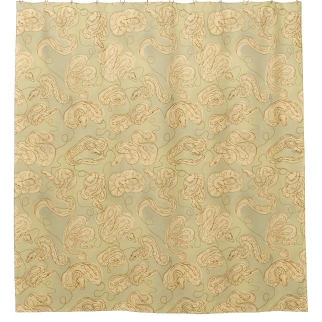 Ball Python Snake Artsy Contour in Earth Tones Shower Curtain (Front)