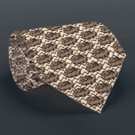 Ball Python Snake, Brown and Tan Patterned Tie<br><div class="desc">This necktie features illustration of coiled ball python snakes in brown and tan set against a cream or beige coloured background with zigzag stripe accents.</div>