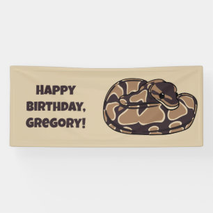 Ball Python Snake, Brown and Tan Personalised Banner
