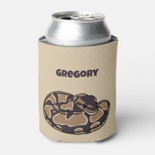 Ball Python Snake, Brown and Tan Personalised Can Cooler