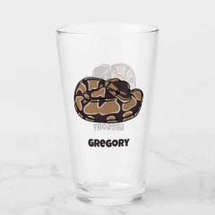 Ball Python Snake, Brown and Tan Personalised Glass