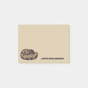 Ball Python Snake, Brown and Tan Personalised Post-it Notes