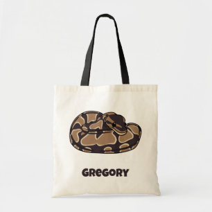 Ball Python Snake, Brown and Tan Personalised Tote Bag
