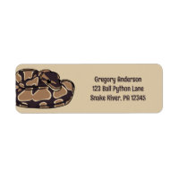 Ball Python Snake, Brown and Tan Return Address