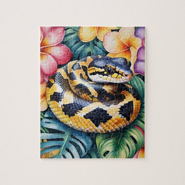 Ball Python Snake Family Pet Portrait Jigsaw Puzzle (Vertical)