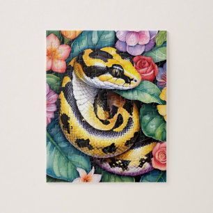 Ball Python Snake Family Pet Portrait Jigsaw Puzzle