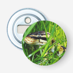 Ball Python Snake in the Grass Bottle Opener